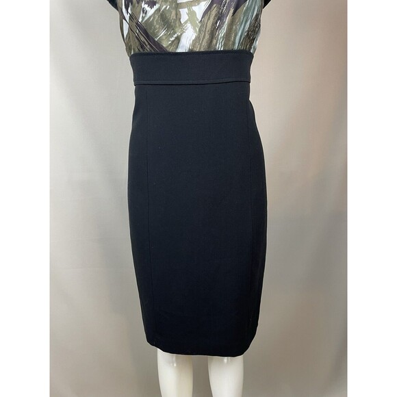 Ann Taylor Sheath Dress Size 8 Empire Waistline Camouflage Pleated Dark Academia - Picture 13 of 16